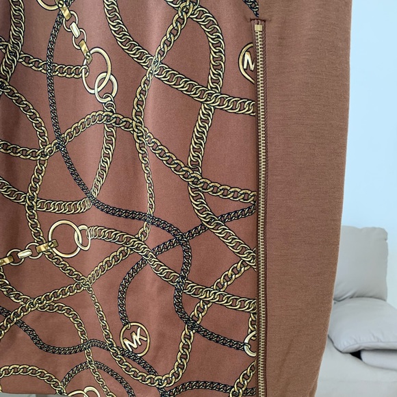 Michael Kors Gold Chain Print Dress, NWT Size 8 - Picture 6 of 8